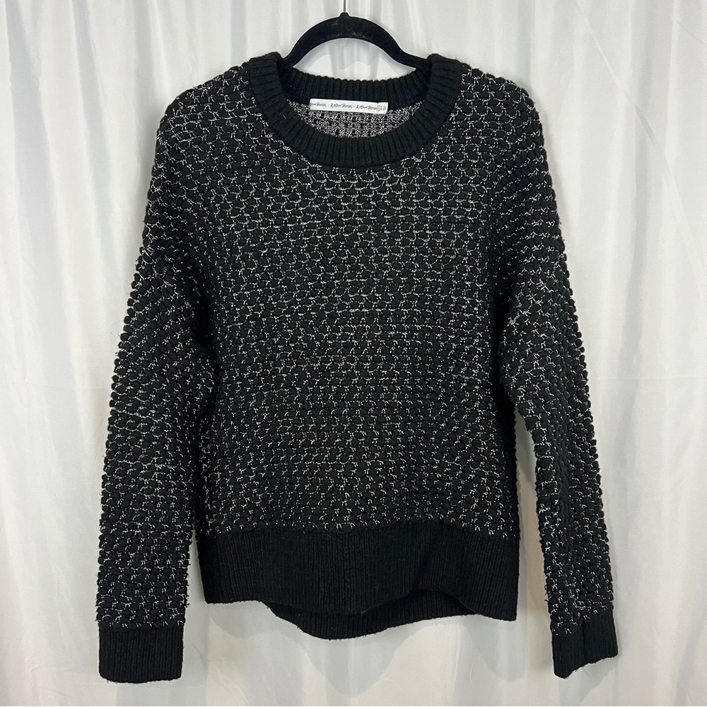 & Other Stories Alpaca Wool silver Metallic fiber detail Black sweater